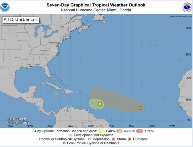 Tropical Update: Development Chances Fading