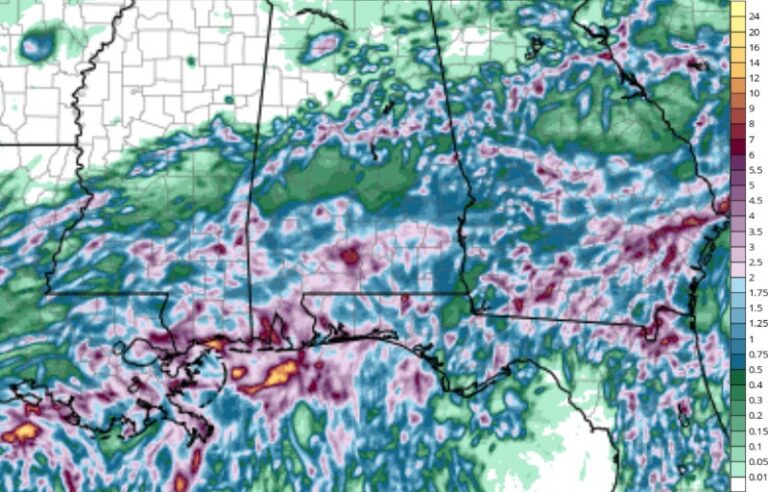 Threat for heavy rain in Coastal Alabama continues